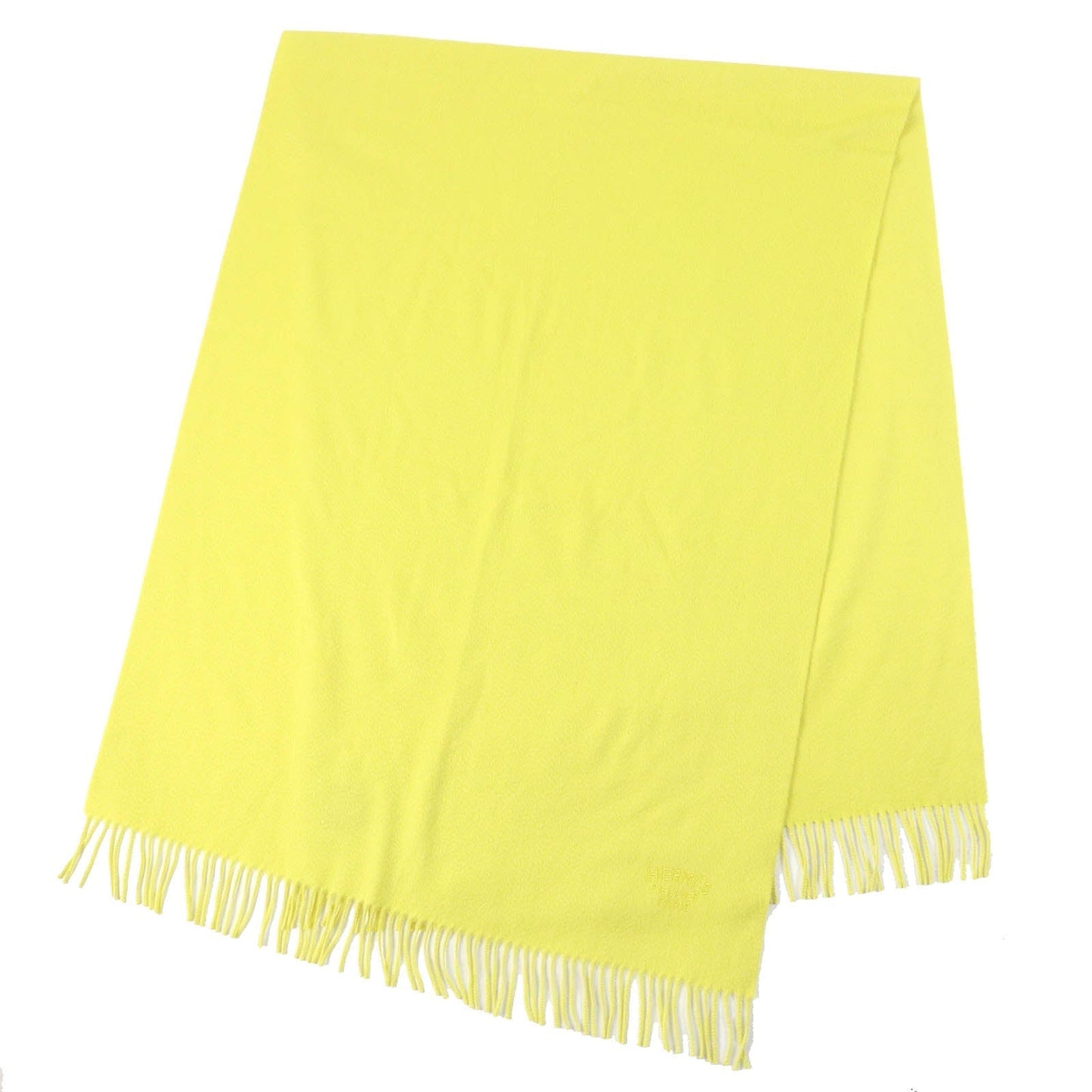 HERMES shawl Main: 100% cashmere yellow Women Used