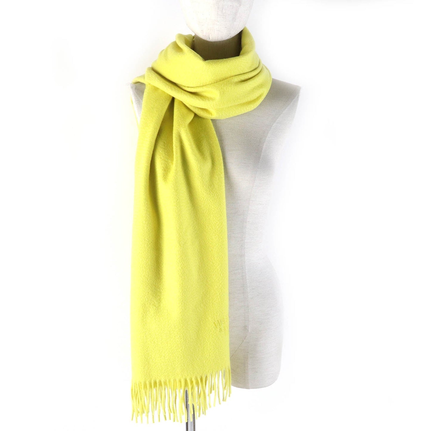 HERMES shawl Main: 100% cashmere yellow Women Used