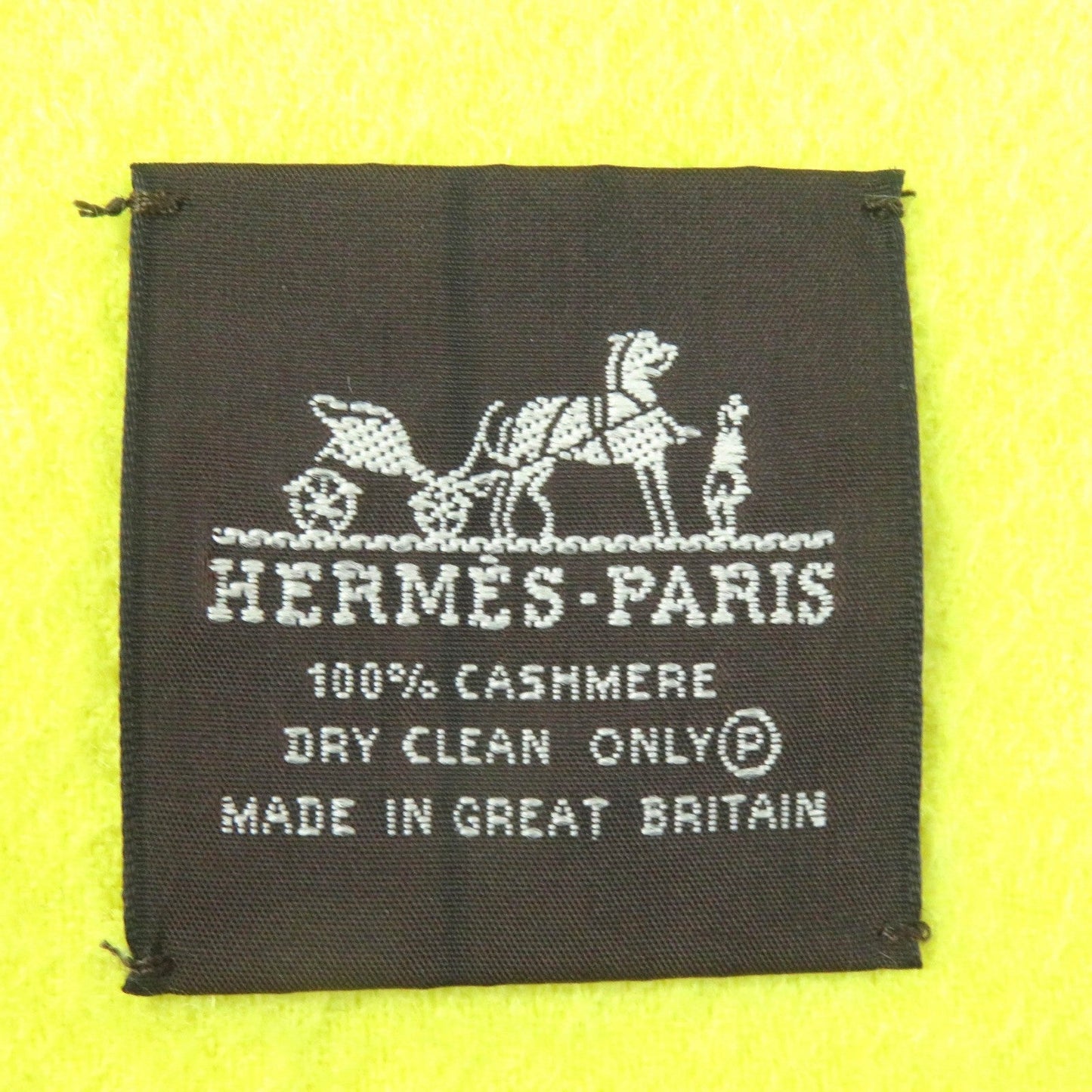 HERMES shawl Main: 100% cashmere yellow Women Used