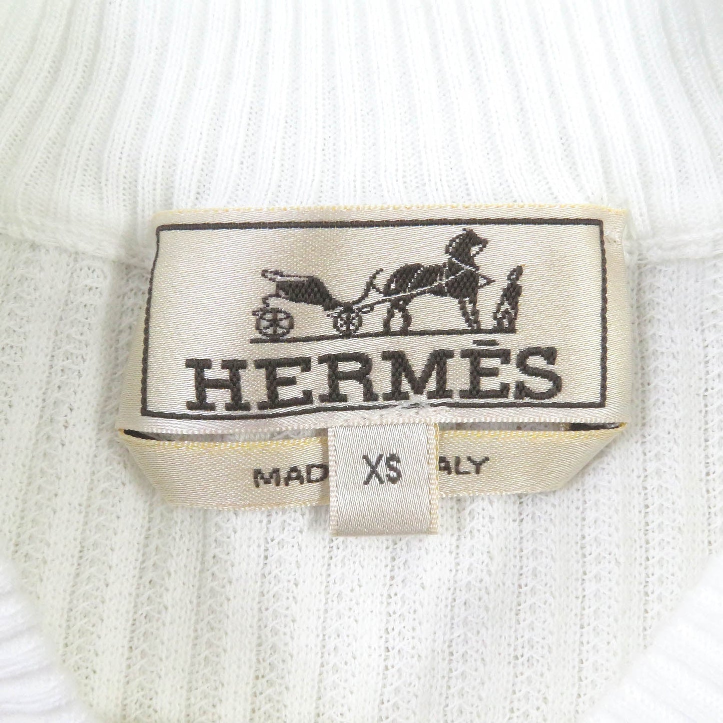 HERMES Short sleeve knit cotton White type XS