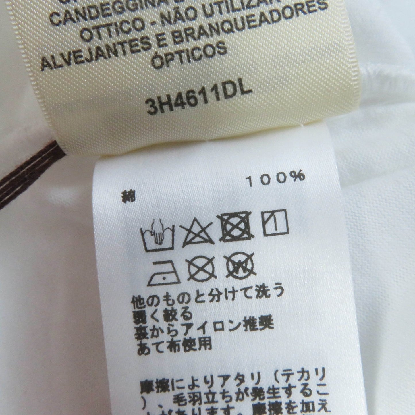 HERMES Short sleeve T-shirt 3H4611DL cotton white De Re Boucle 44