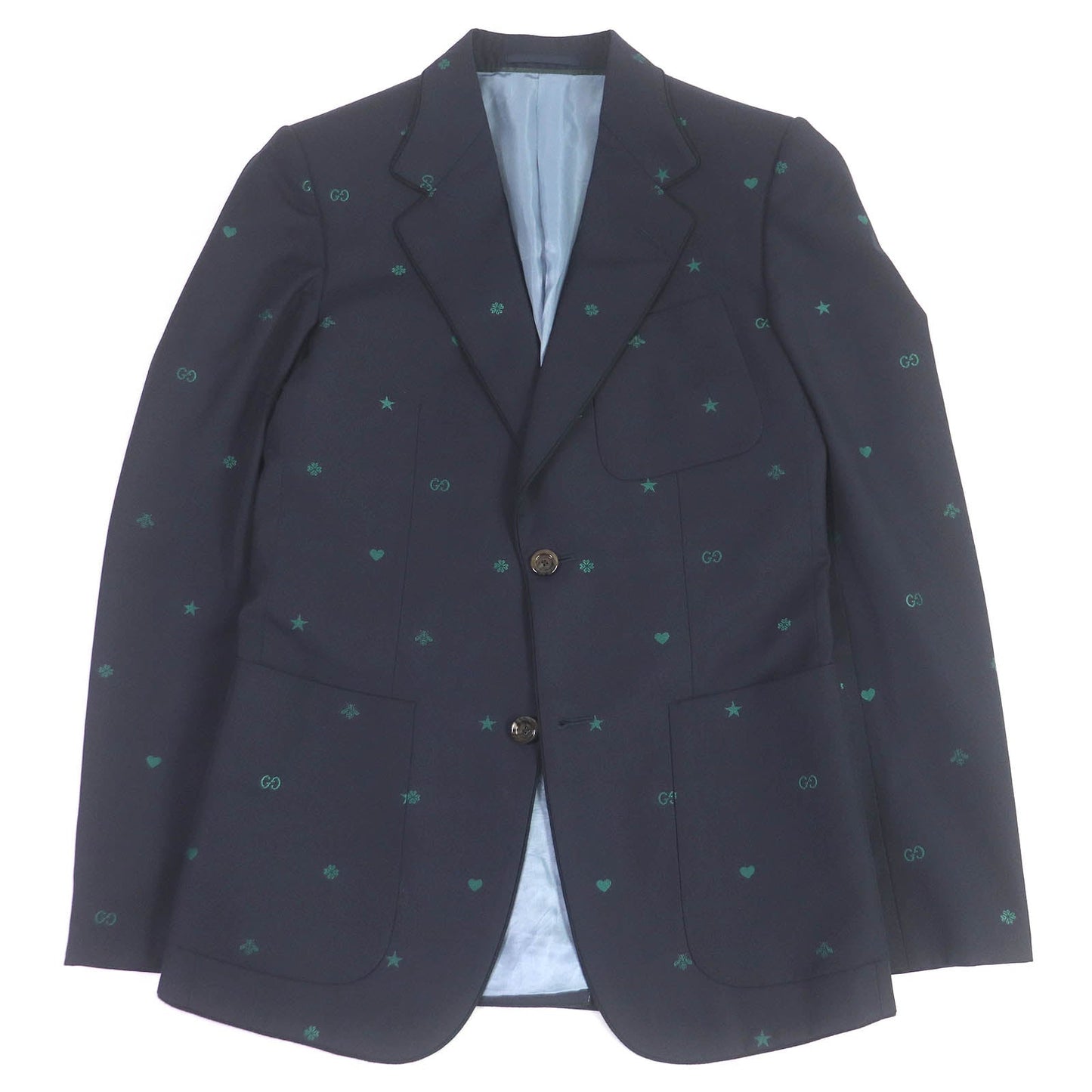 GUCCI 581688 Outer: 100% wool, Lining: 100% cupra, Part: 100% cupra Navy mens 44 Used