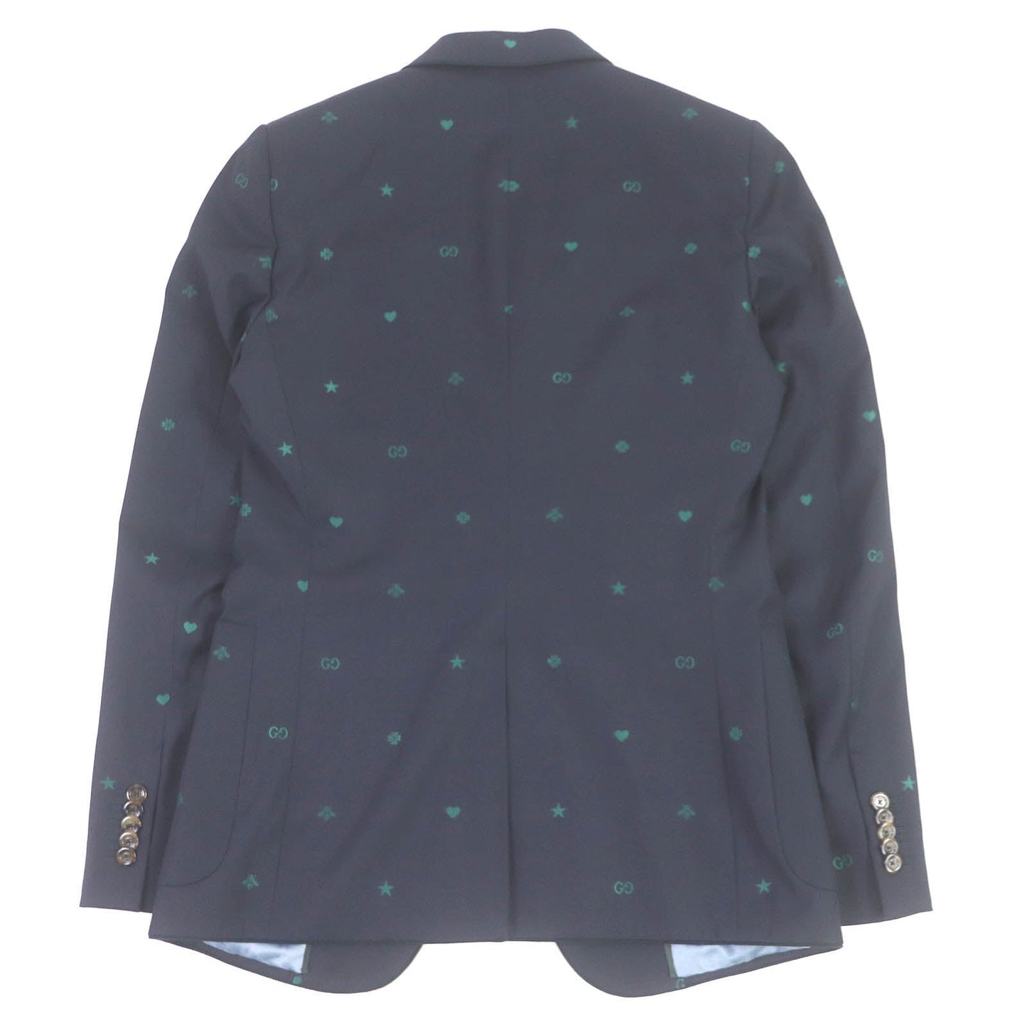 GUCCI 581688 Outer: 100% wool, Lining: 100% cupra, Part: 100% cupra Navy mens 44 Used