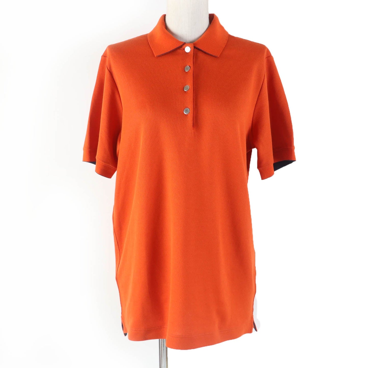 HERMES Short sleeve polo shirt H800270E cotton Orange Double Joux XL