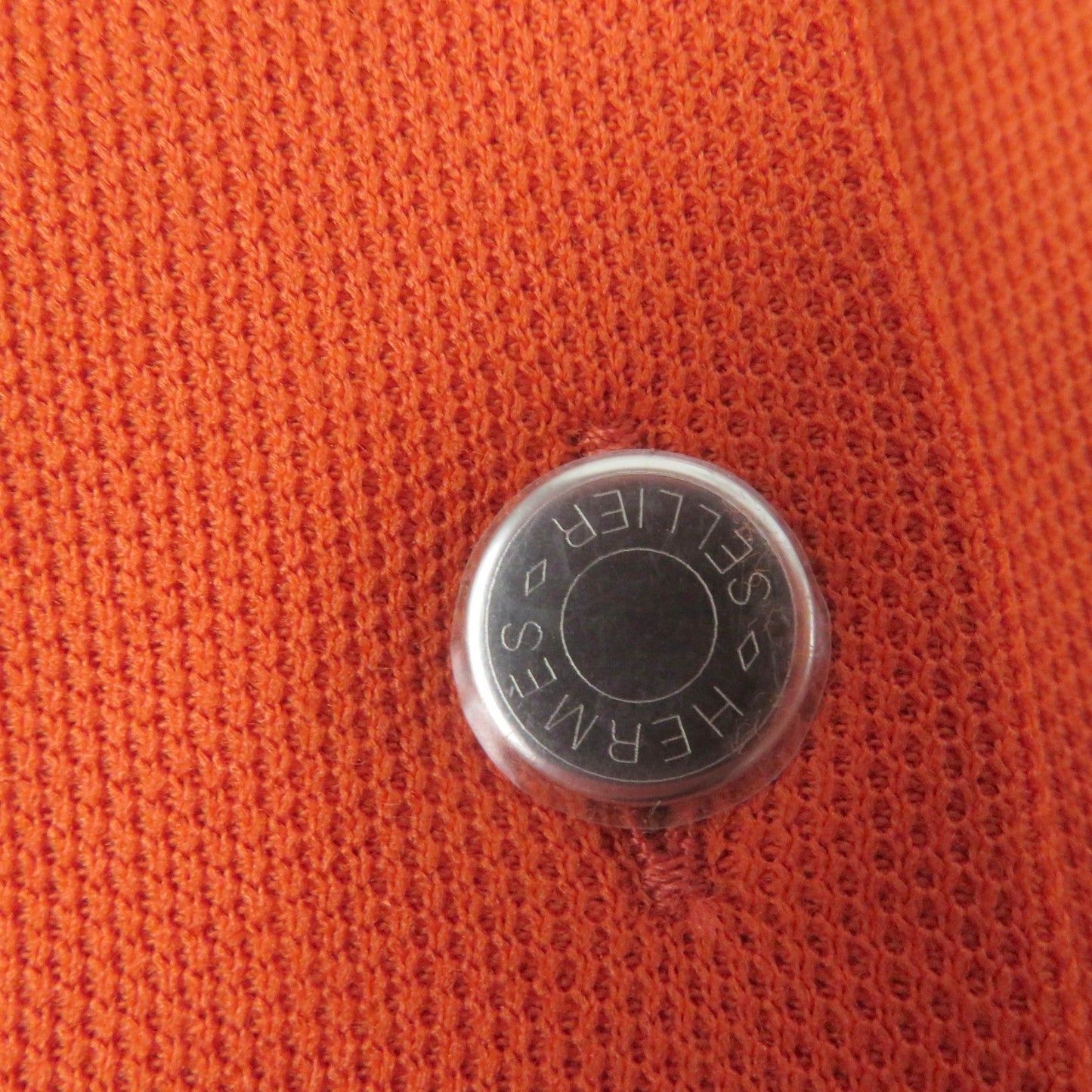 HERMES Short sleeve polo shirt H800270E cotton Orange Double Joux XL