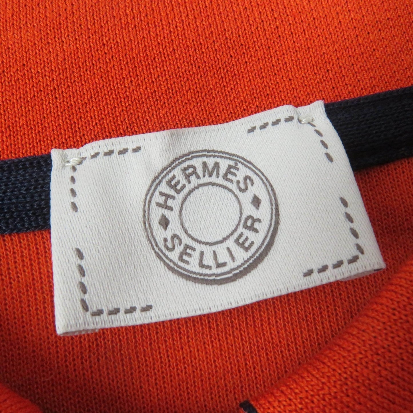 HERMES Short sleeve polo shirt H800270E cotton Orange Double Joux XL