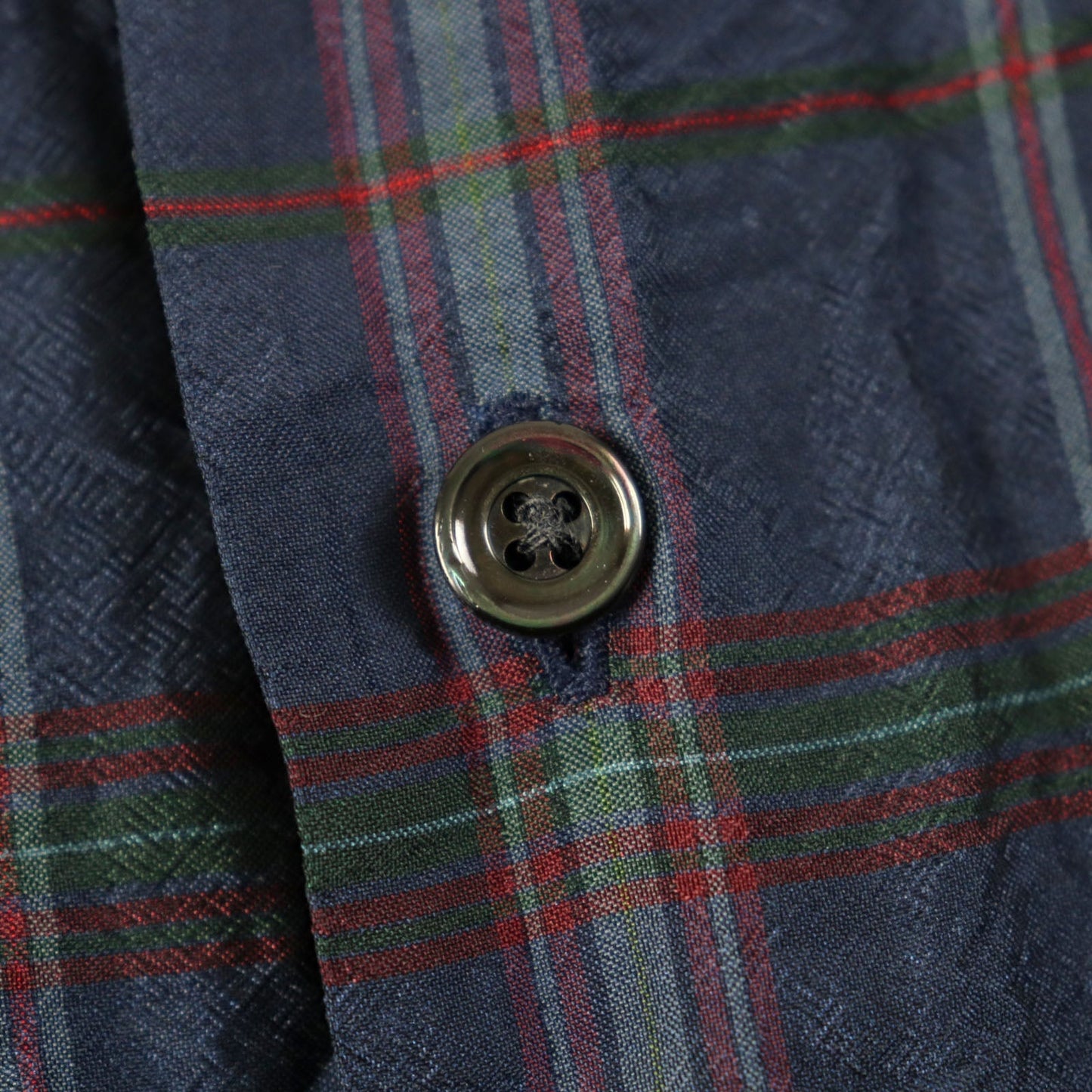 HERMES Long sleeve shirt silk Navy type Check Pattern