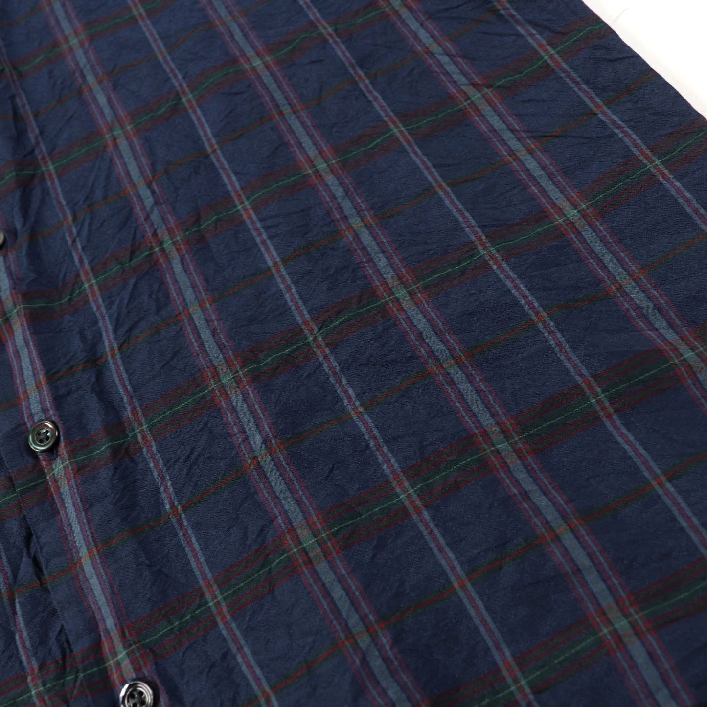 HERMES Long sleeve shirt silk Navy type Check Pattern