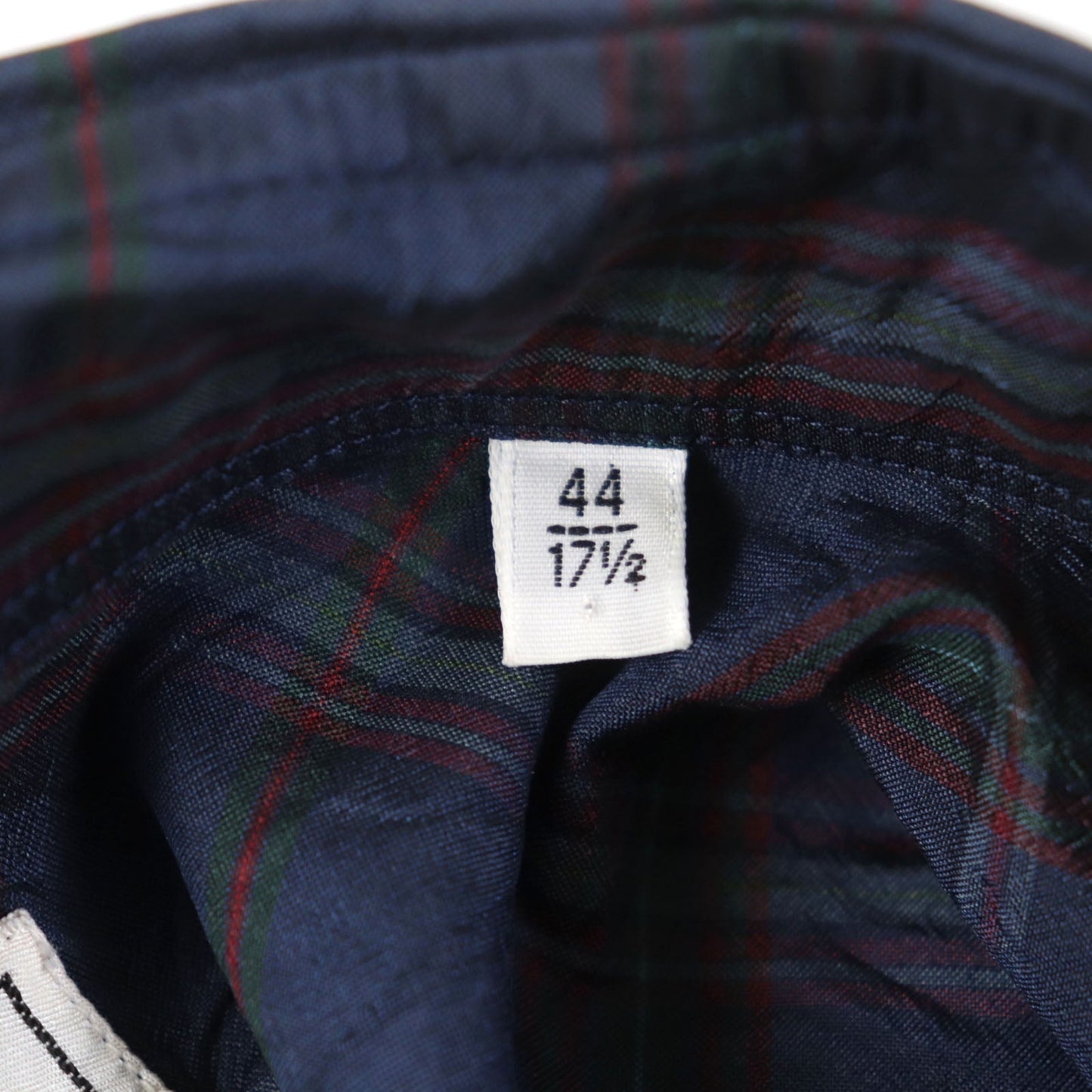 HERMES Long sleeve shirt silk Navy type Check Pattern