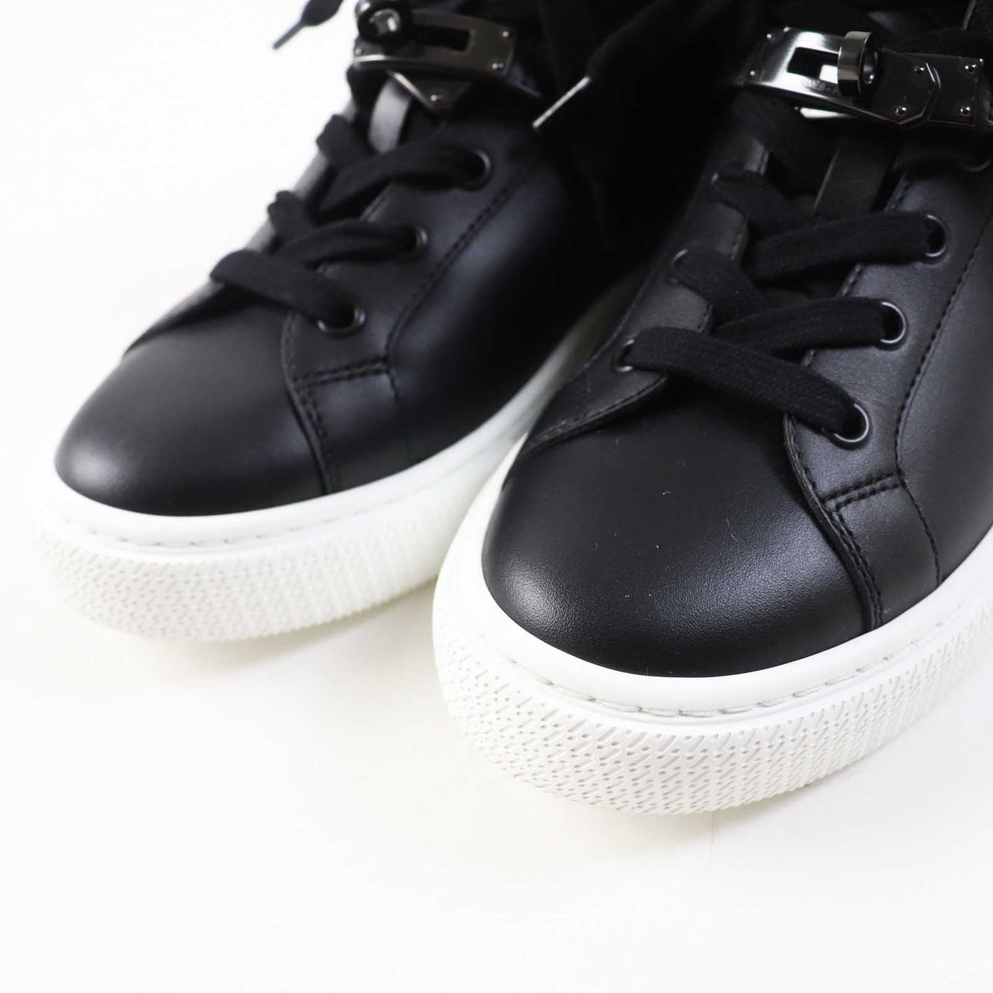 HERMES High cut sneakers RG222183Z leather black Daydream 36