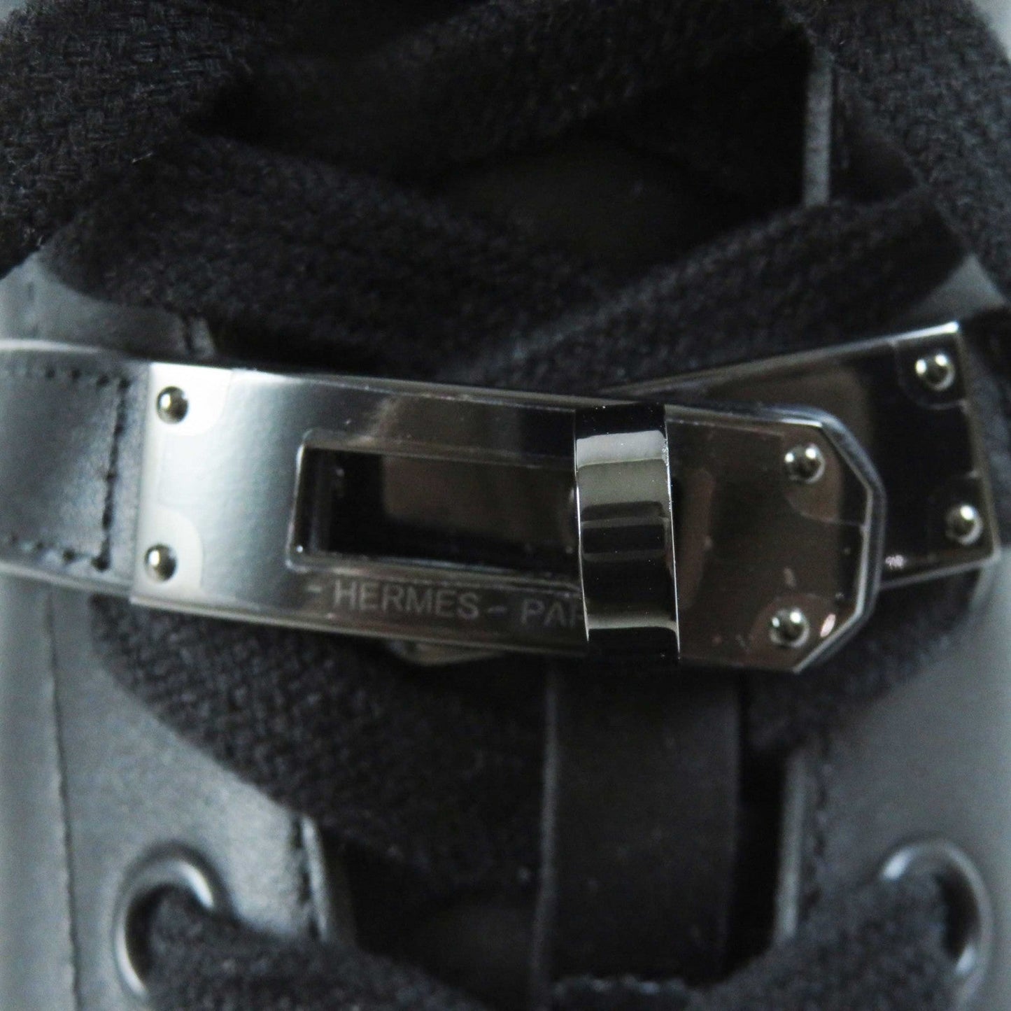 HERMES High cut sneakers RG222183Z leather black Daydream 36