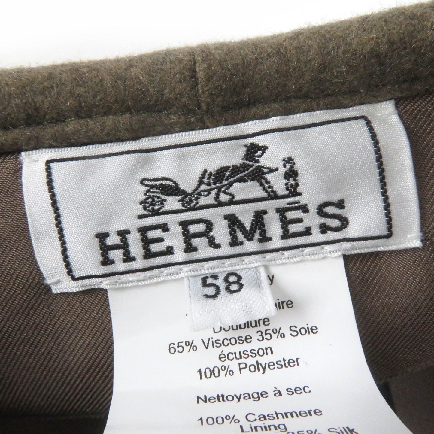 HERMES beret cashmere Brown type Saint Honoré 58