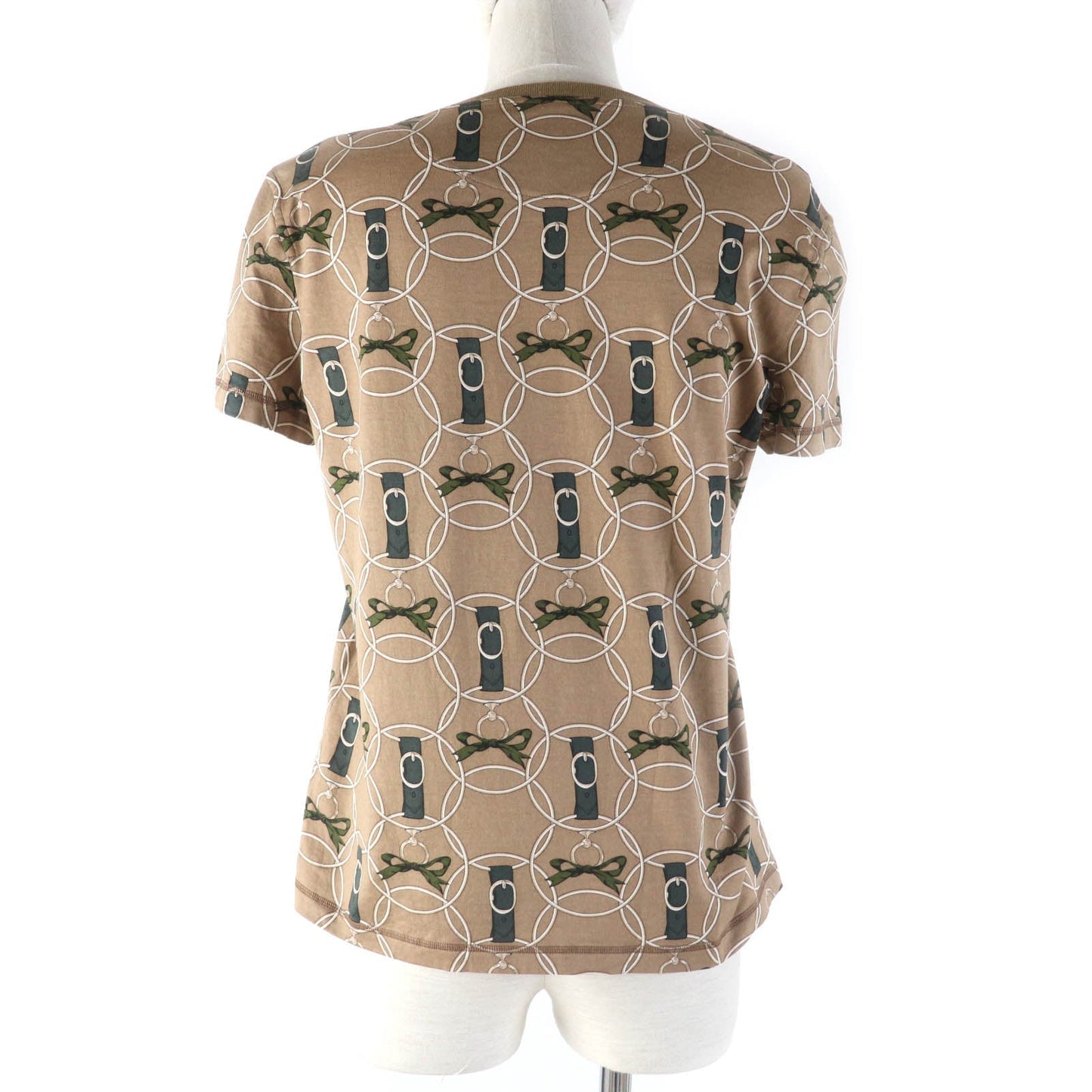 HERMES Short sleeve T-shirt 2H4618DB cotton Brown type Morning walk Promenade du Matin 36