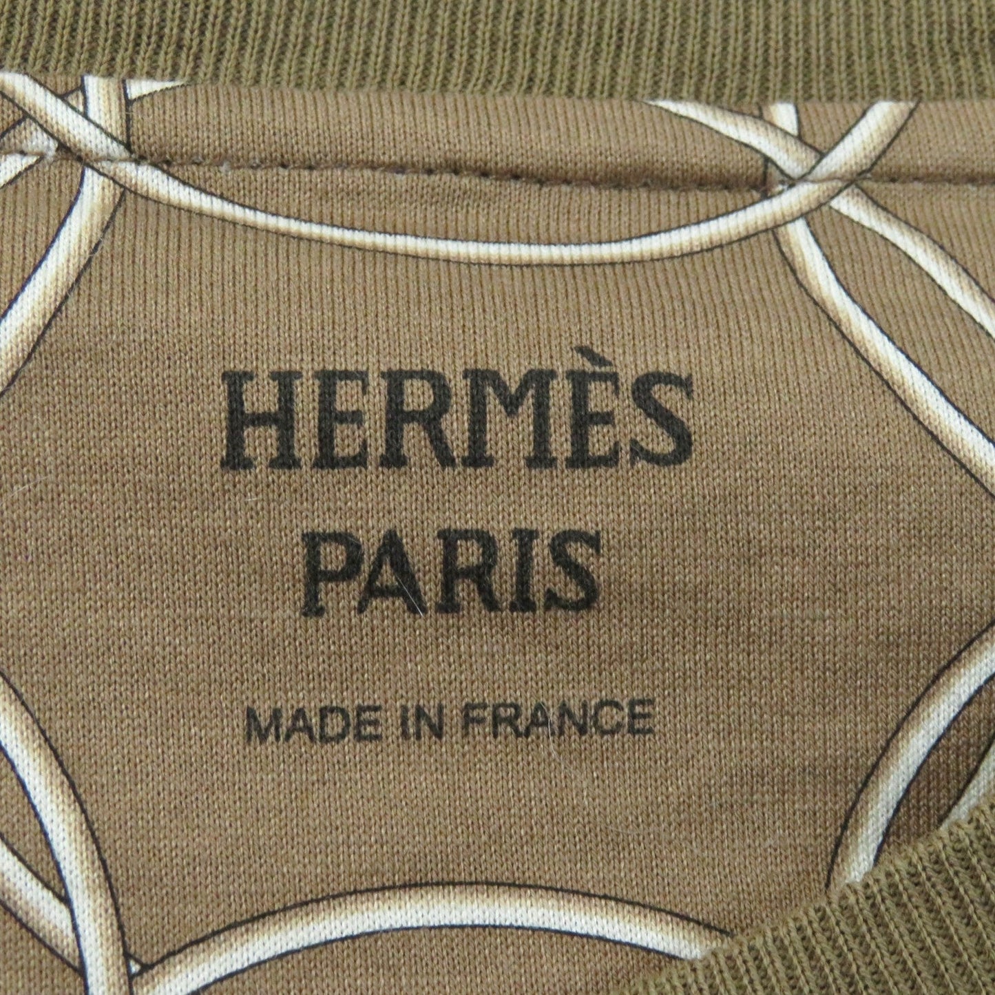 HERMES Short sleeve T-shirt 2H4618DB cotton Brown type Morning walk Promenade du Matin 36