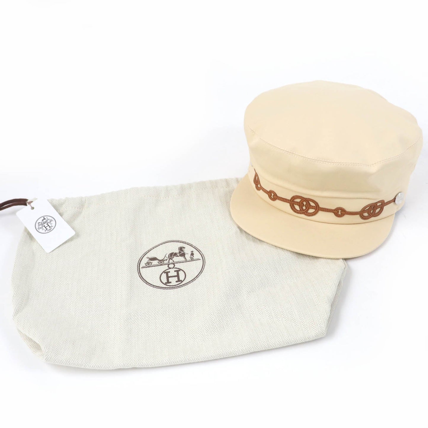 HERMES Casquette cotton beige Kabul Cricket 56