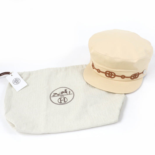HERMES Casquette cotton beige Kabul Cricket 56