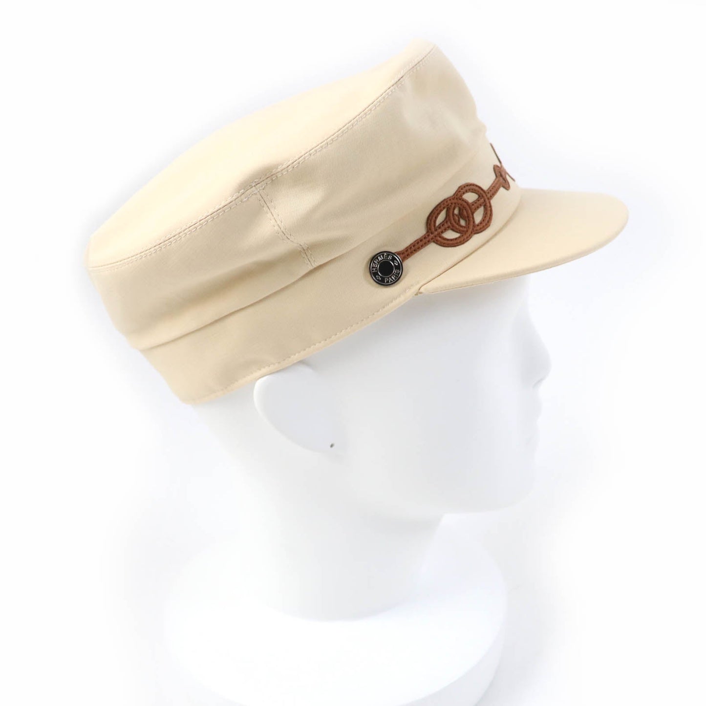 HERMES Casquette cotton beige Kabul Cricket 56