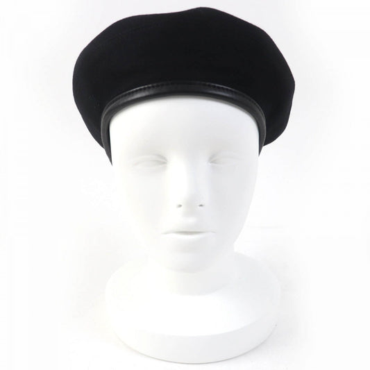 HERMES beret cashmere black 58