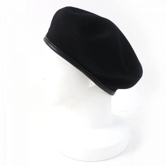 HERMES beret cashmere black 58