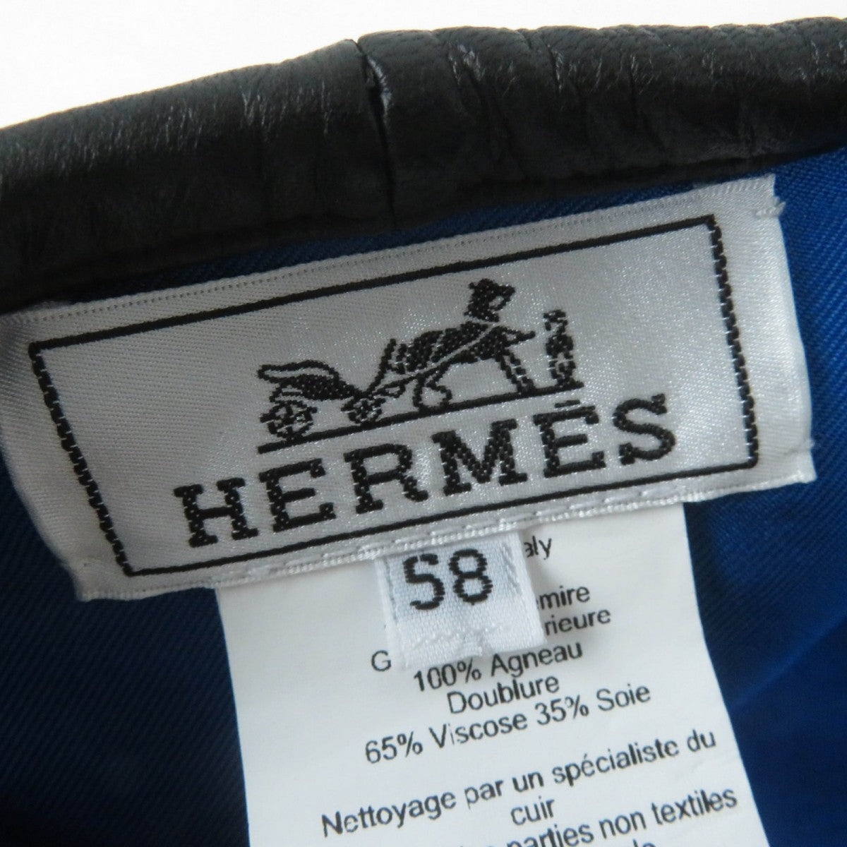 HERMES beret cashmere black 58