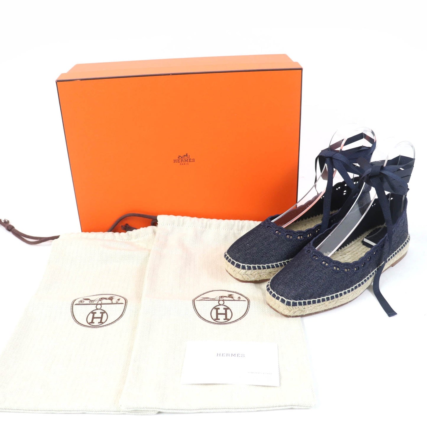 HERMES Slip-on 231140Z denim Indigo 37