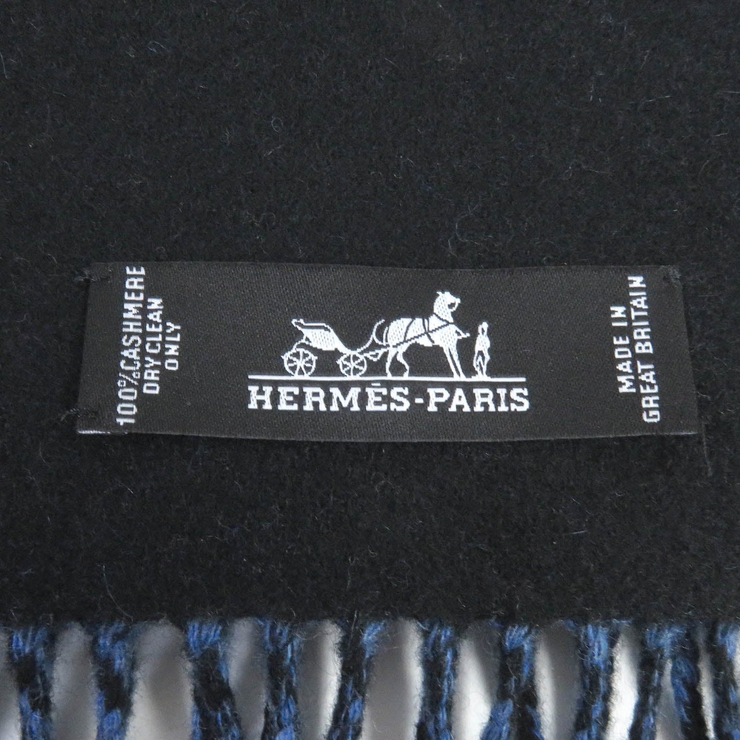 HERMES Scarf Main: 100% cashmere blue-black mens Used