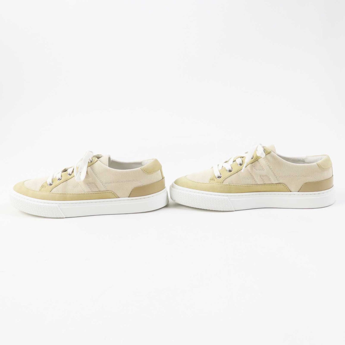 HERMES sneakers 222189Z Suede leather Beige white DEEP 38.5