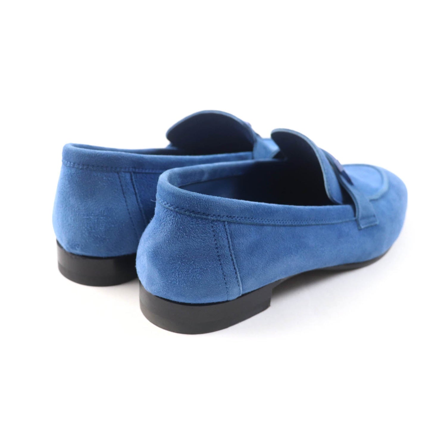 HERMES loafers 221065Z Suede leather blue Constance 36.5