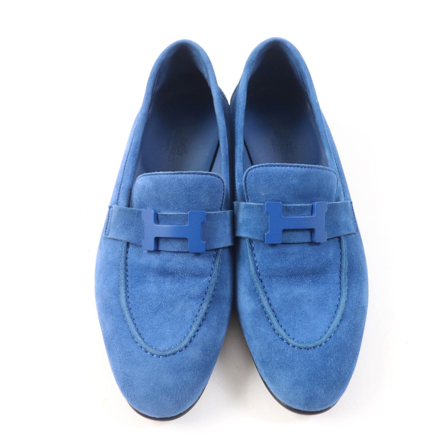 HERMES loafers 221065Z Suede leather blue Constance 36.5