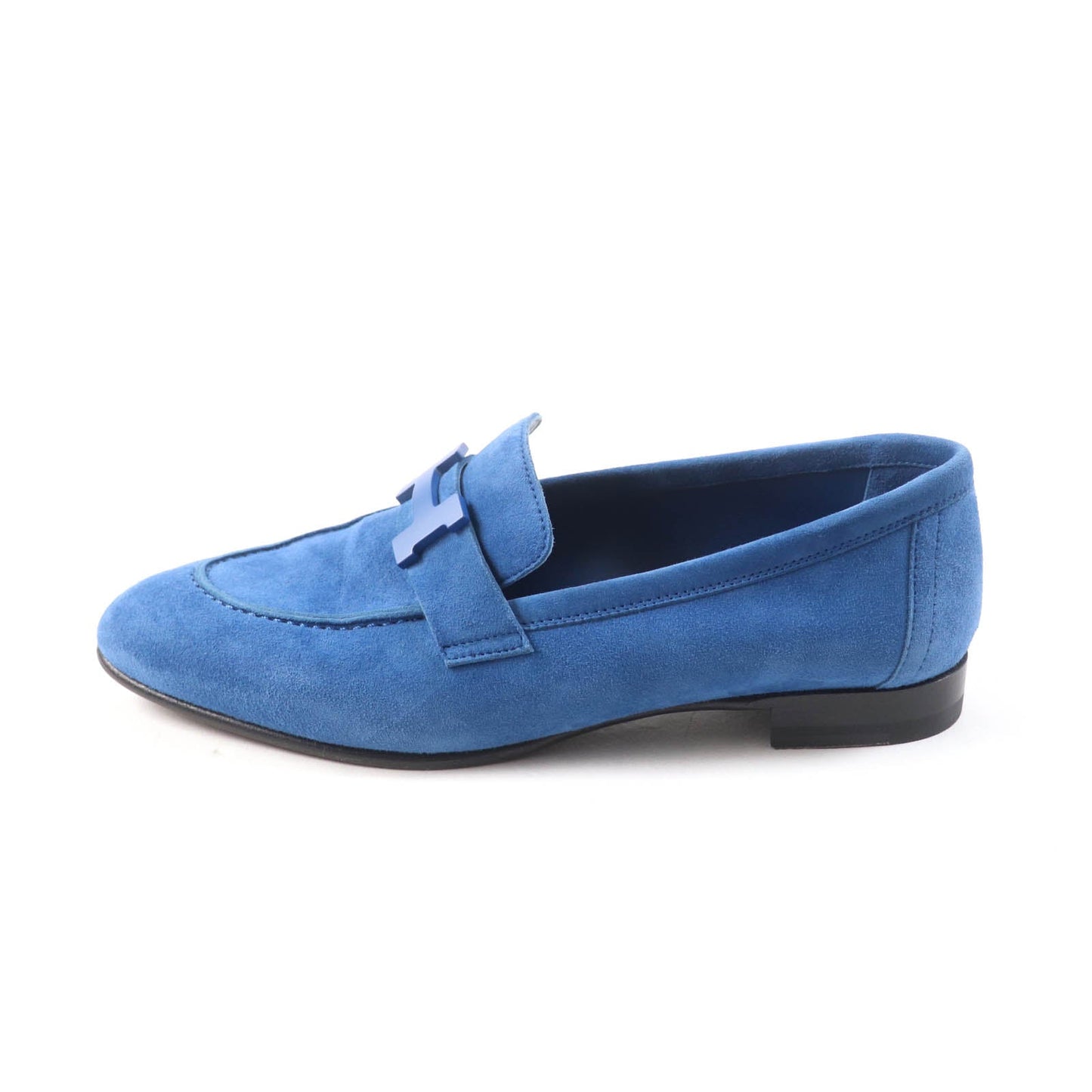 HERMES loafers 221065Z Suede leather blue Constance 36.5