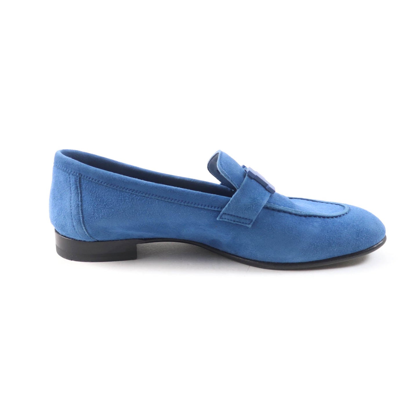 HERMES loafers 221065Z Suede leather blue Constance 36.5