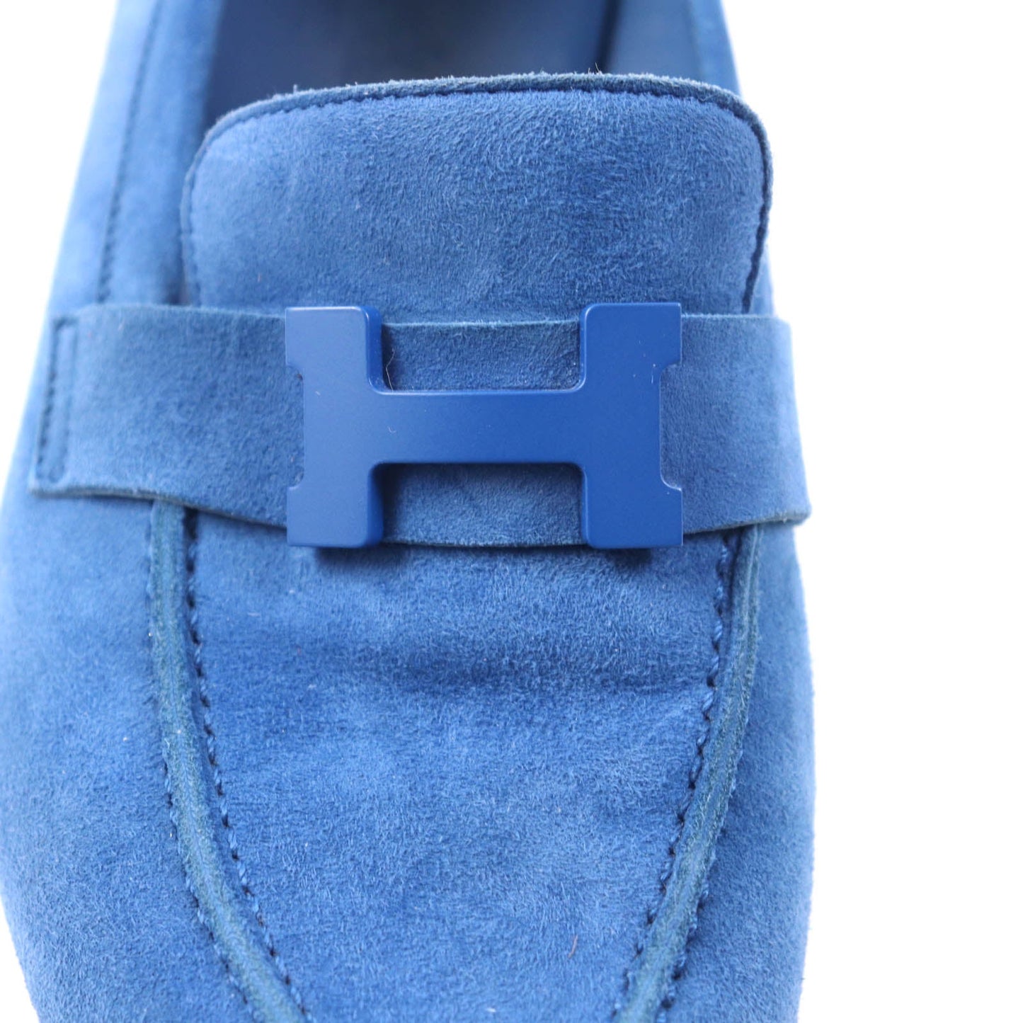 HERMES loafers 221065Z Suede leather blue Constance 36.5
