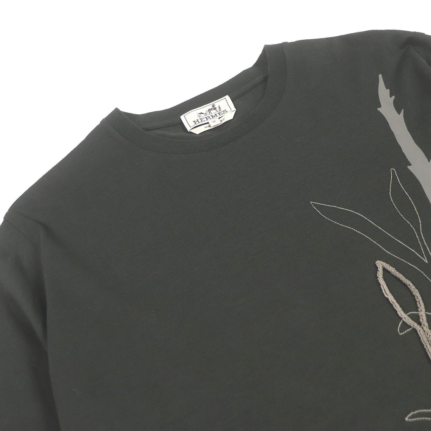 HERMES Short sleeve T-shirt cotton Dark green M