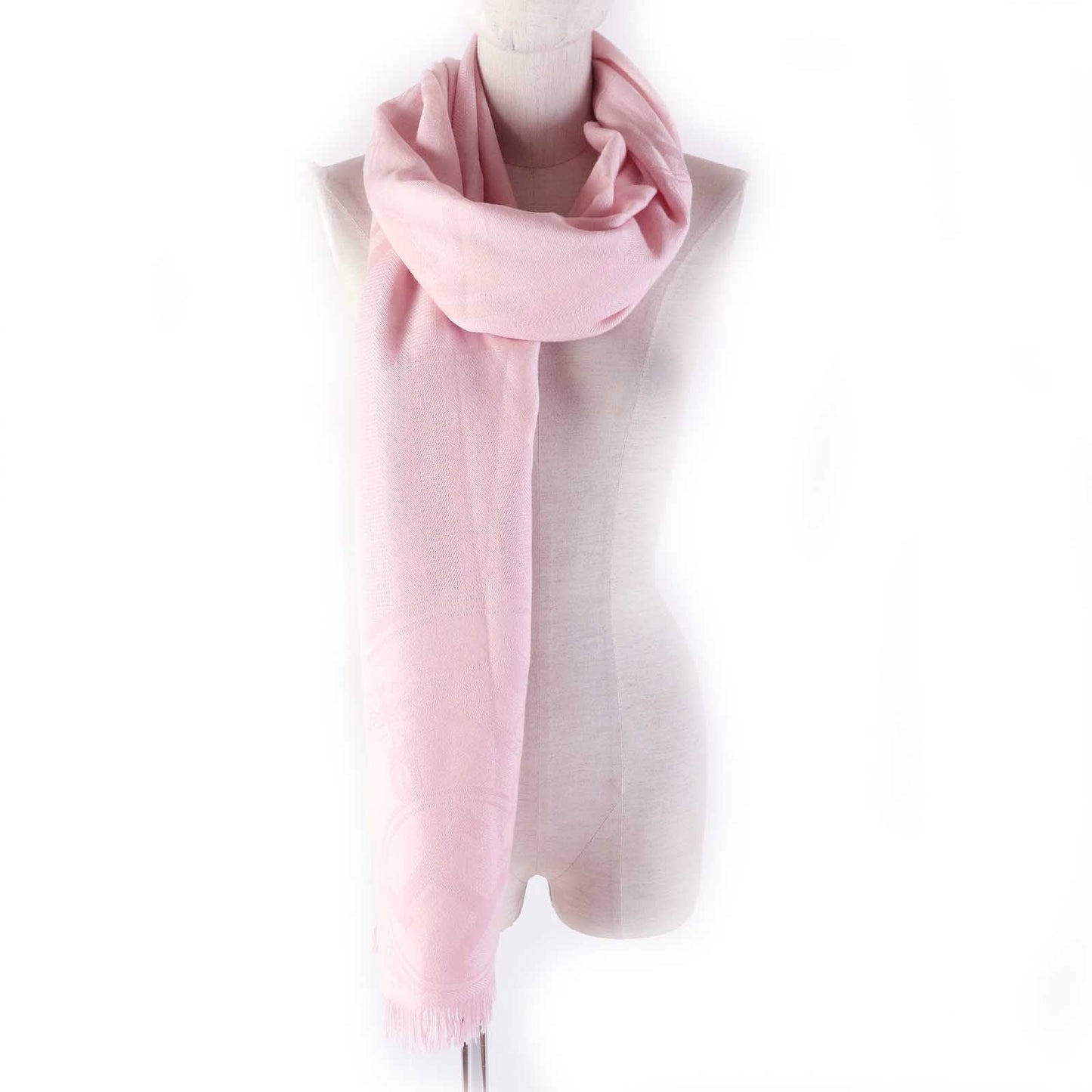 HERMES Stall H262494S Main: 85% cashmere, Main: 15% silk pink Women Used