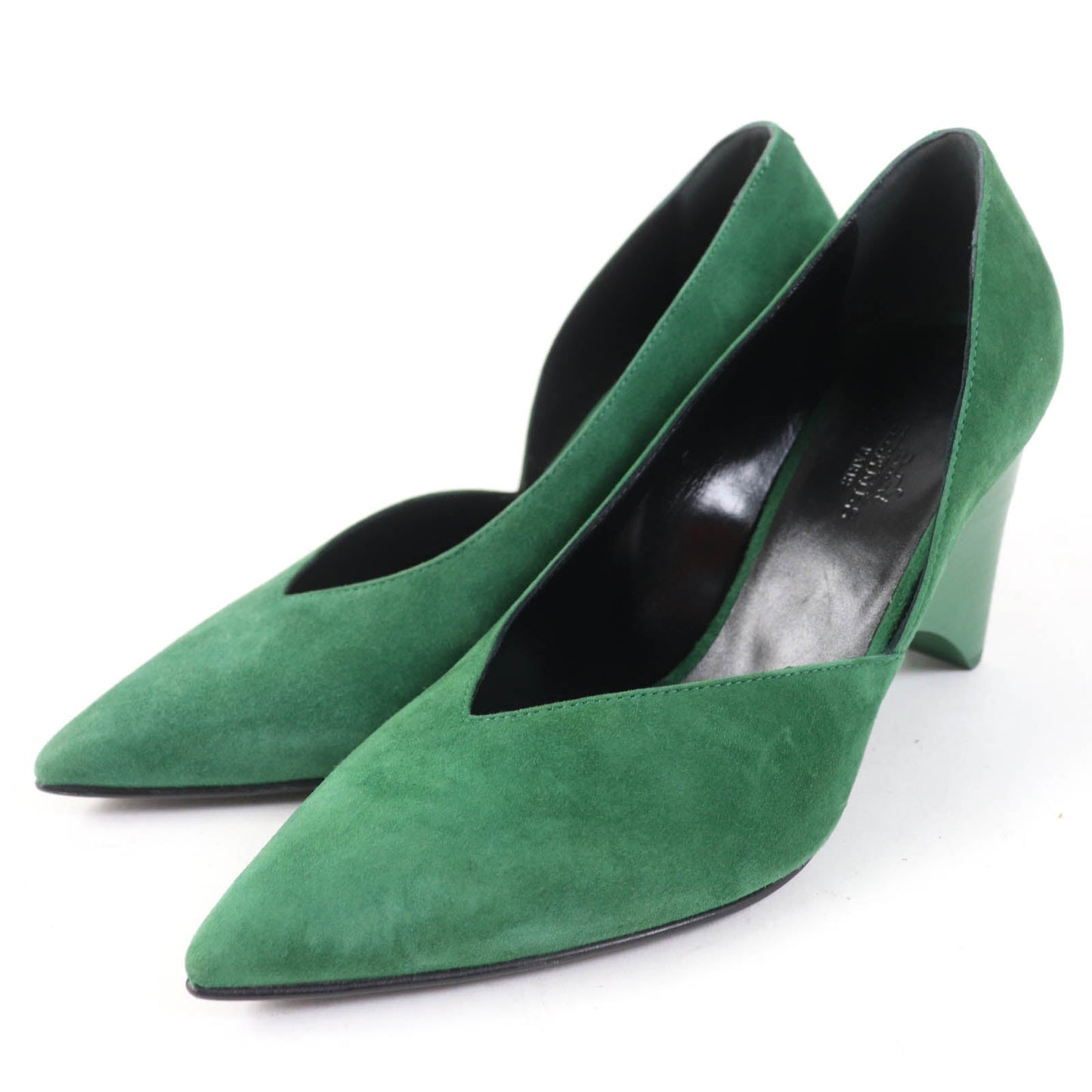 HERMES pumps 222283Z Suede leather green 37