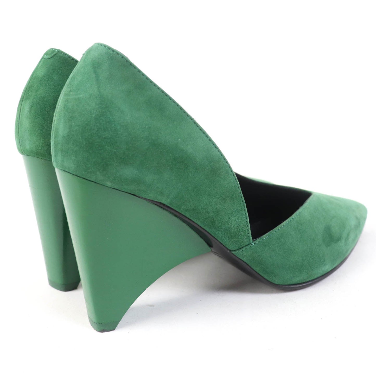 HERMES pumps 222283Z Suede leather green 37