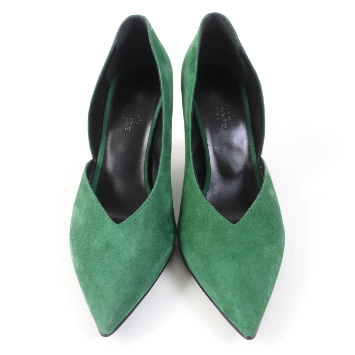 HERMES pumps 222283Z Suede leather green 37