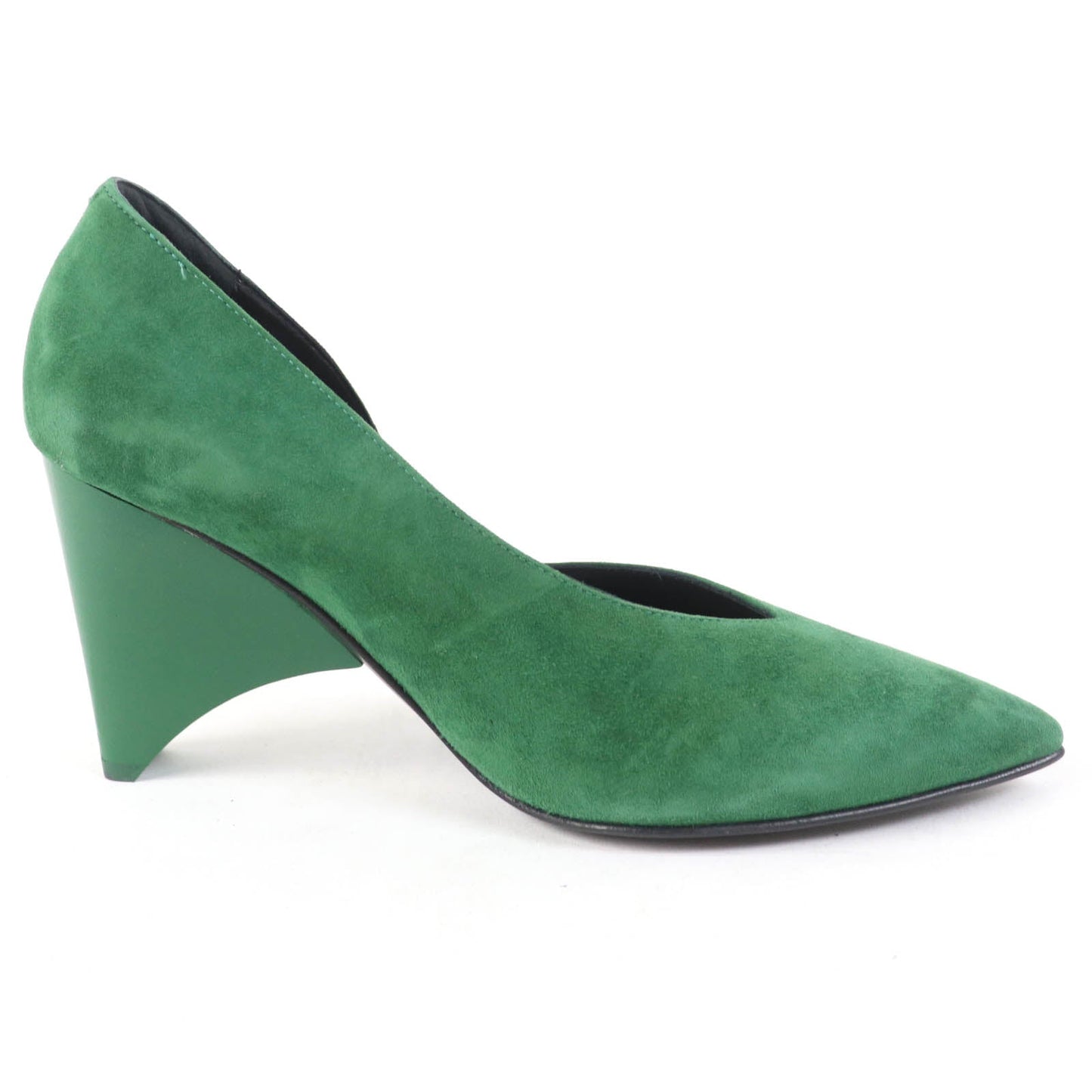HERMES pumps 222283Z Suede leather green 37