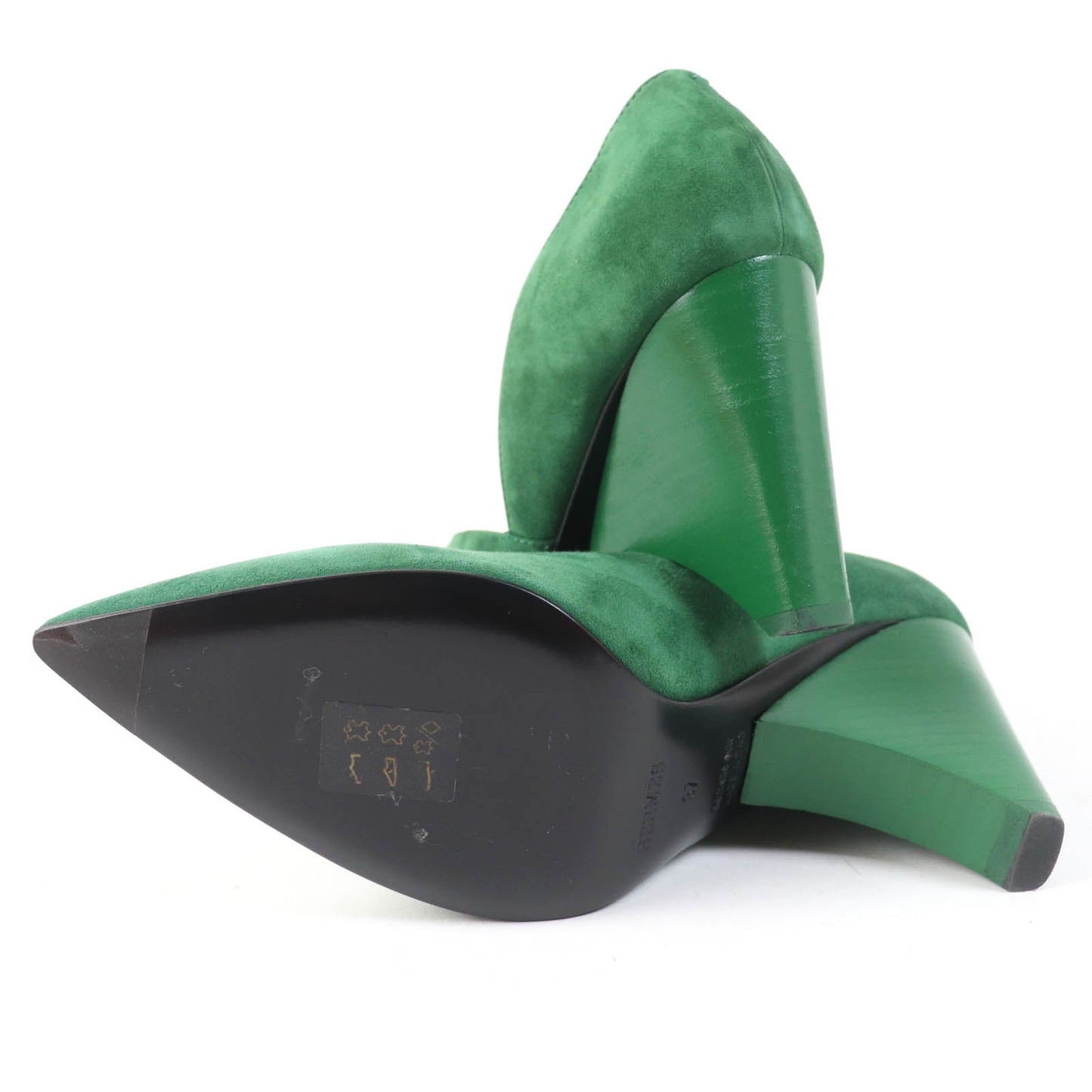 HERMES pumps 222283Z Suede leather green 37