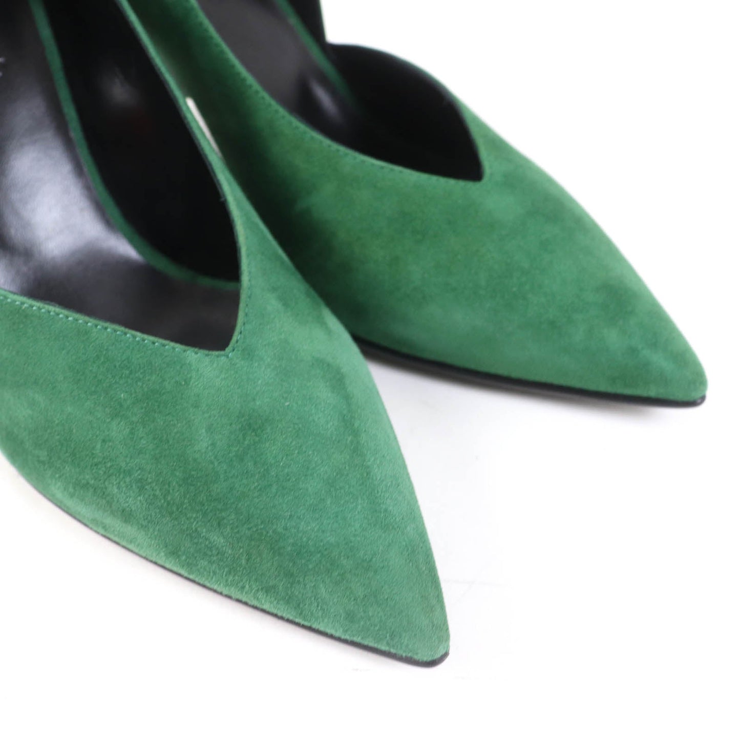 HERMES pumps 222283Z Suede leather green 37