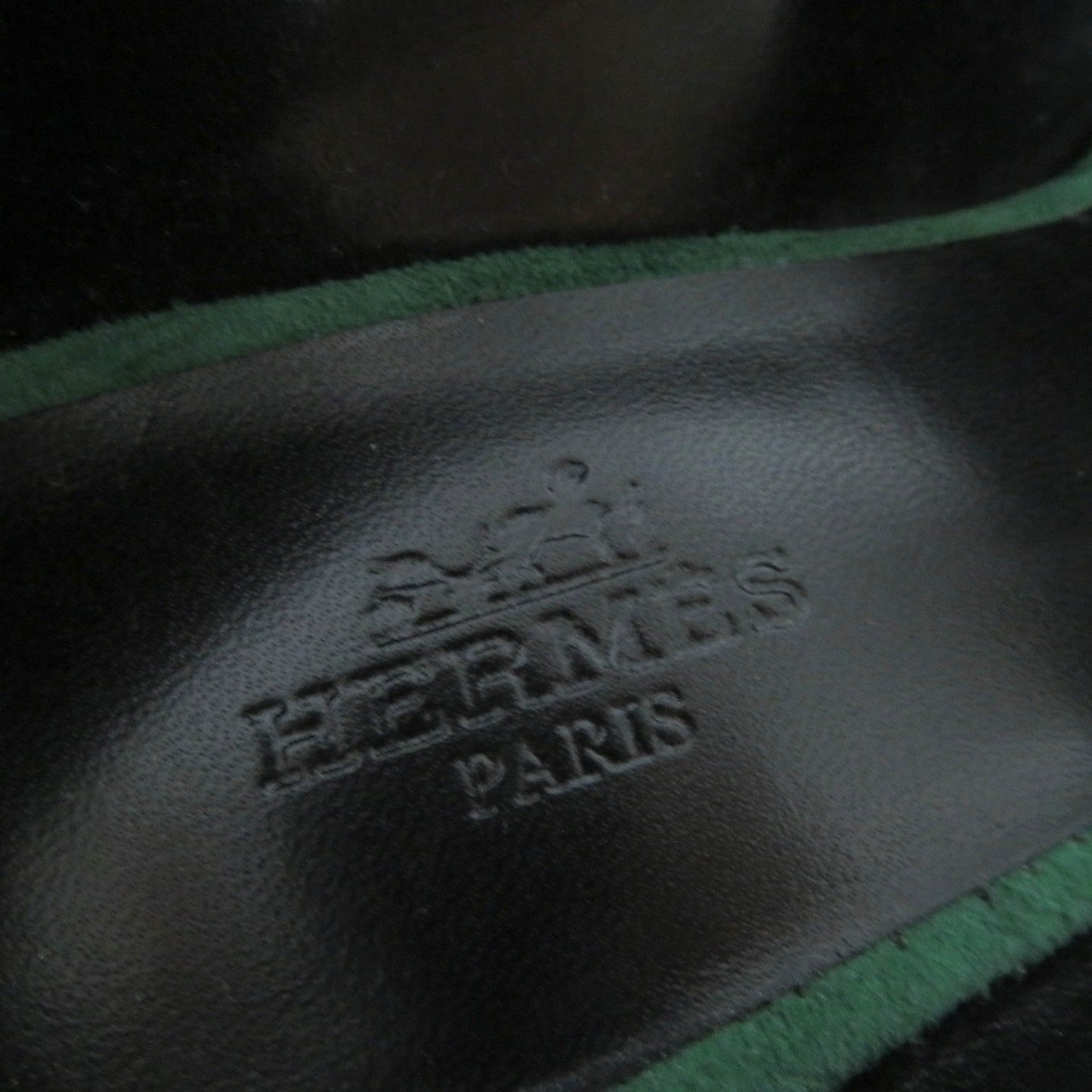 HERMES pumps 222283Z Suede leather green 37