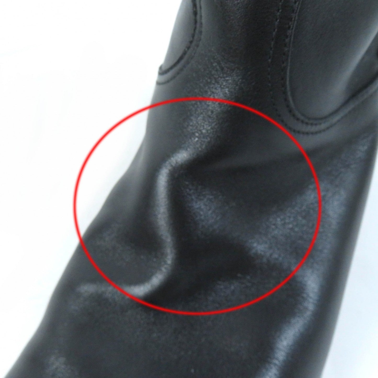 HERMES Knee-high boots leather black 37