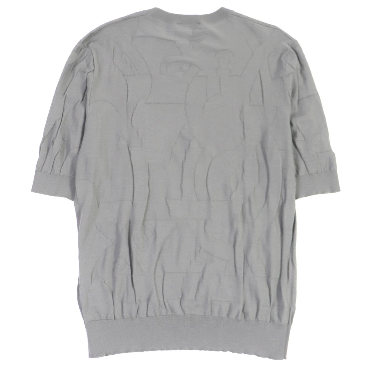 HERMES Short sleeve knit wool gray XL