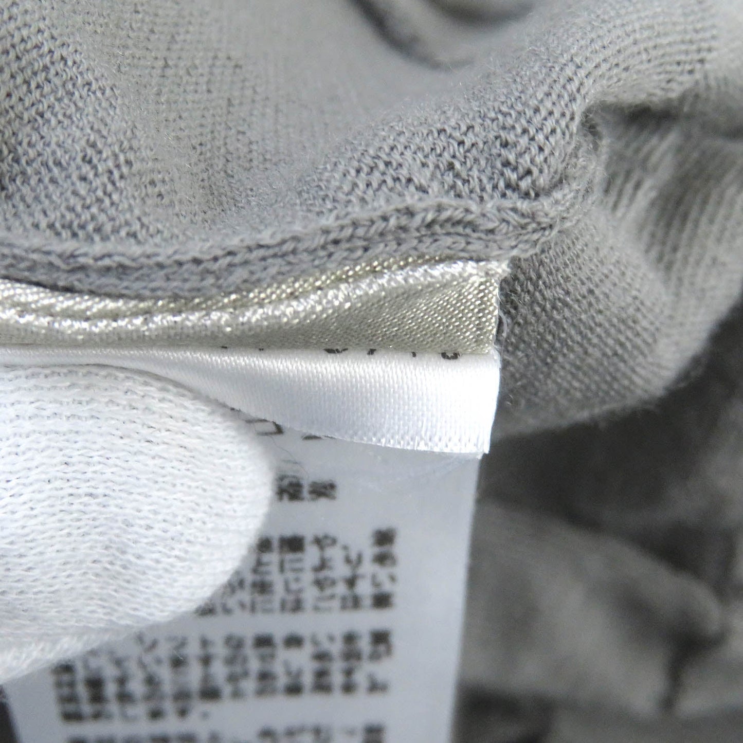 HERMES Short sleeve knit wool gray XL