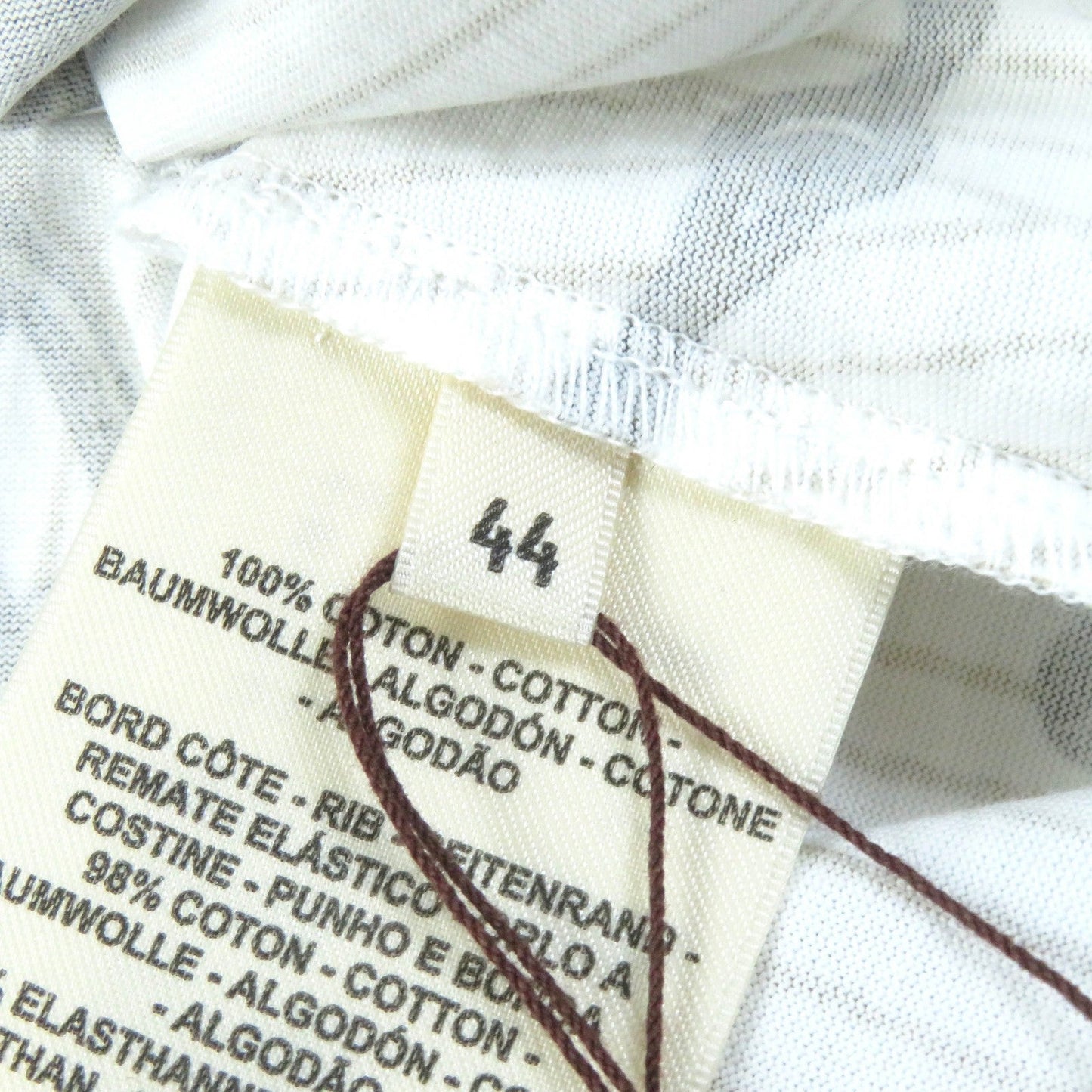 HERMES Short sleeve T-shirt 4H4648DH cotton White Brown type Kaleidoscope Effect 44