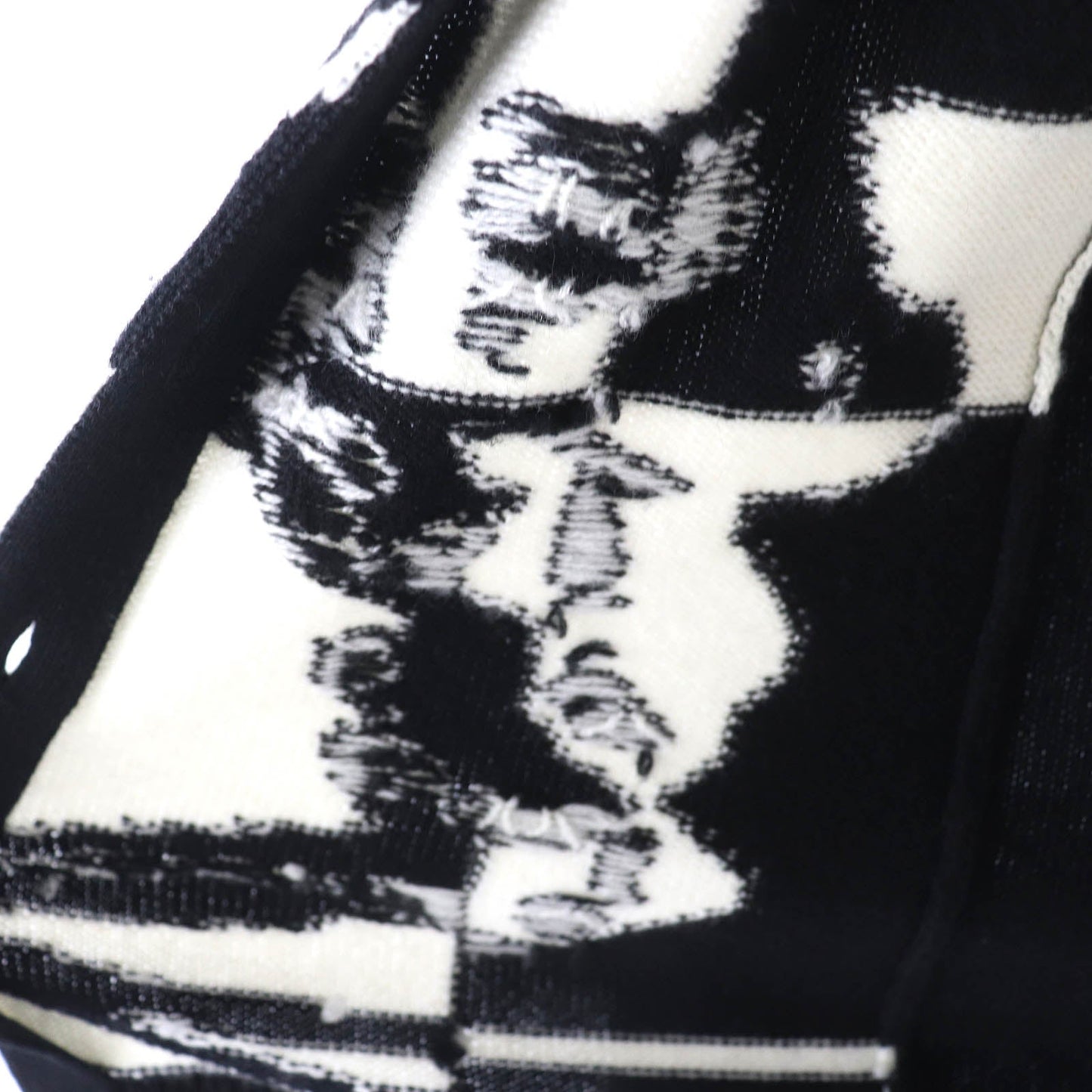 HERMES cardigan cashmere Black White 34