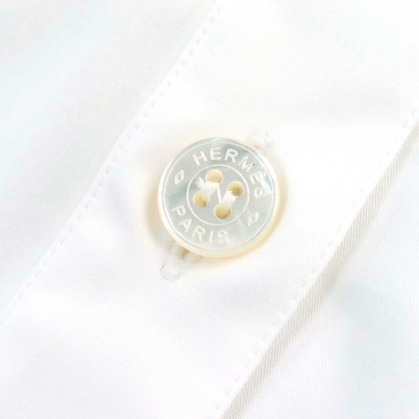 HERMES one piece 4E0546DV cotton white shirt dress 42