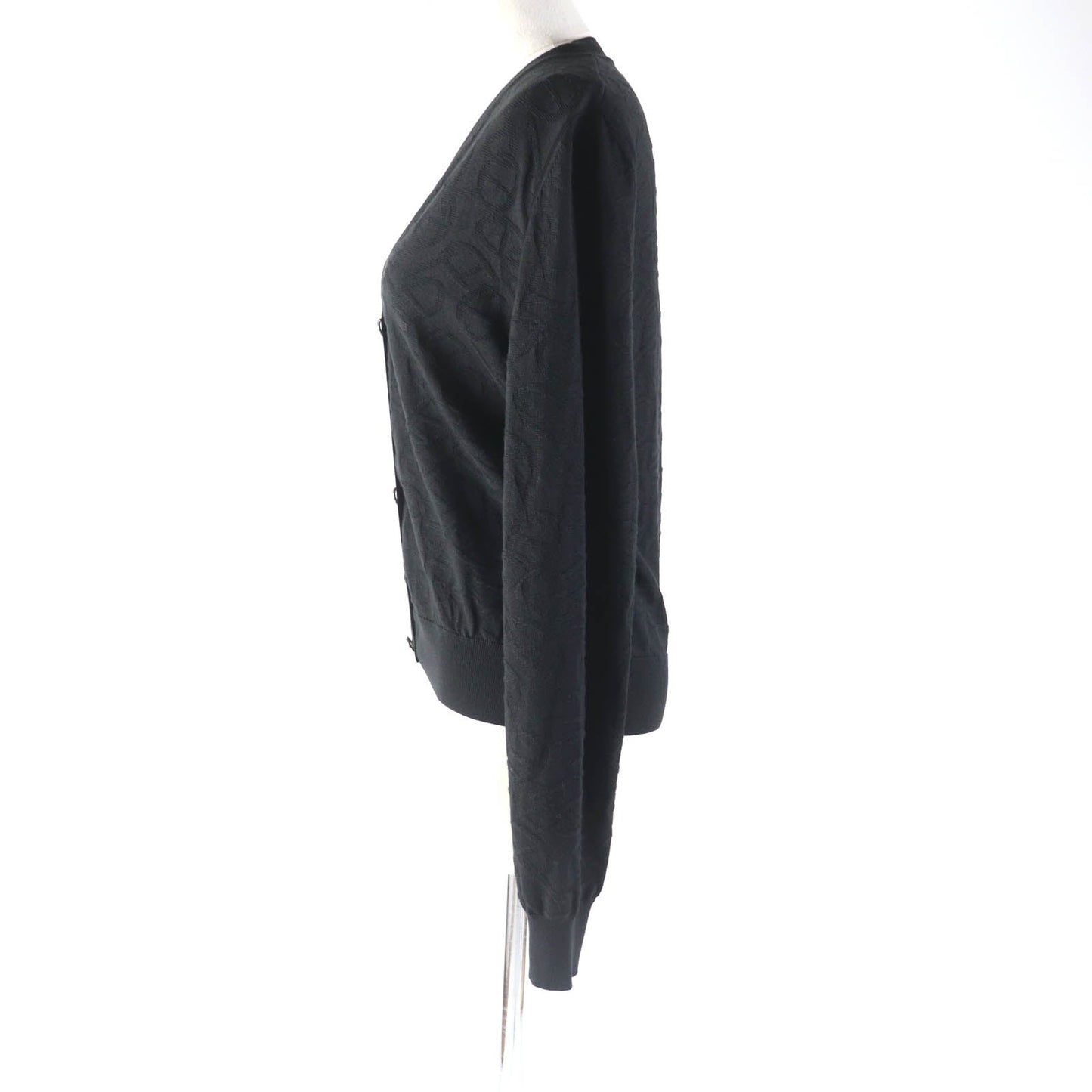 HERMES cardigan 4E2730DC silk black NAOUSS 38