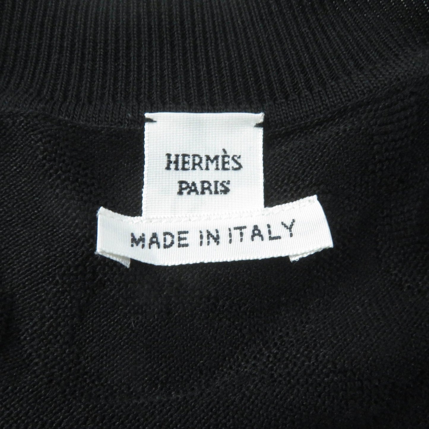 HERMES cardigan 4E2730DC silk black NAOUSS 38