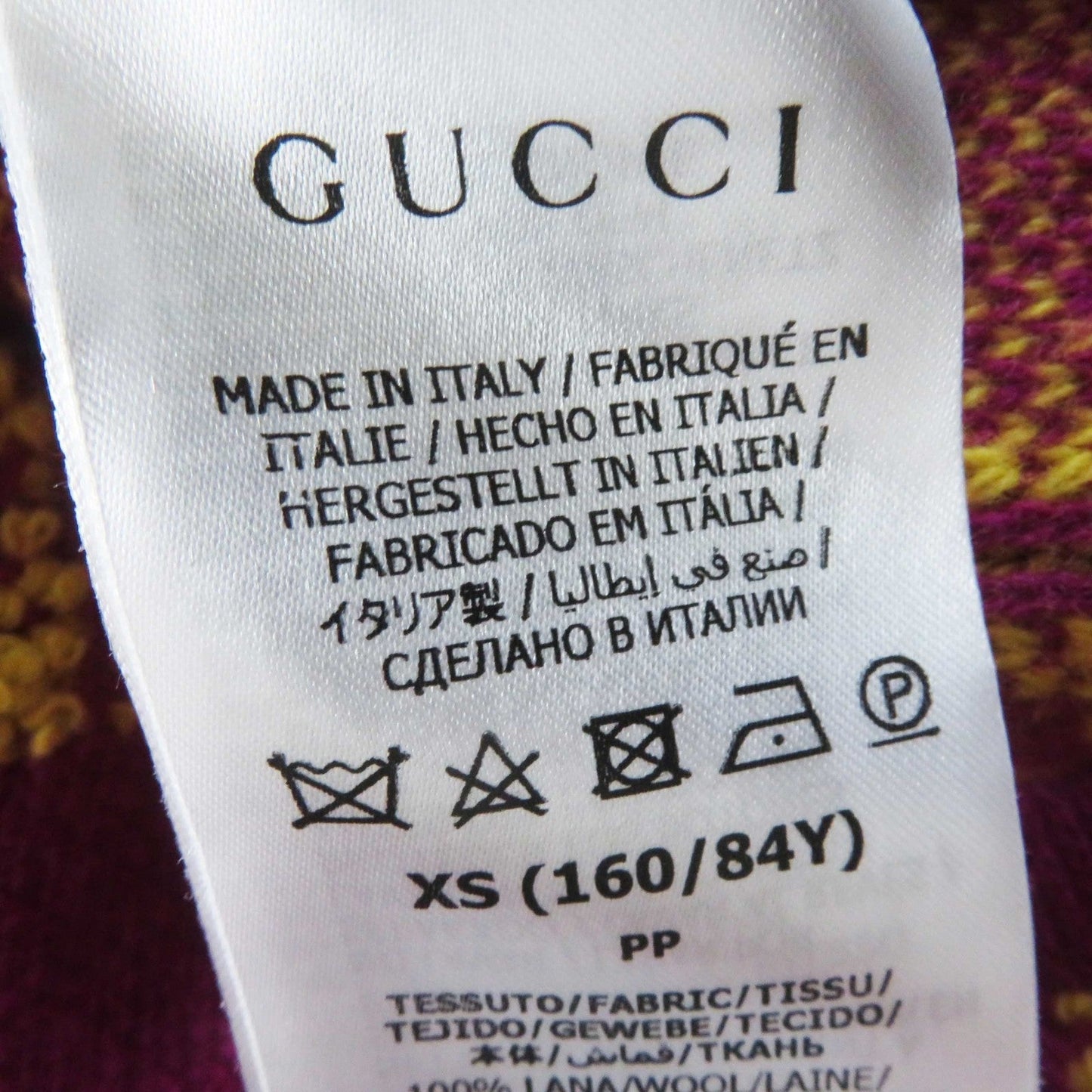 GUCCI one piece 718630 wool Purple yellow XS